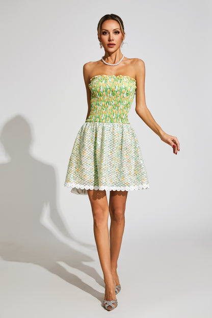 Jeffrey Green Floral Sequin Dress