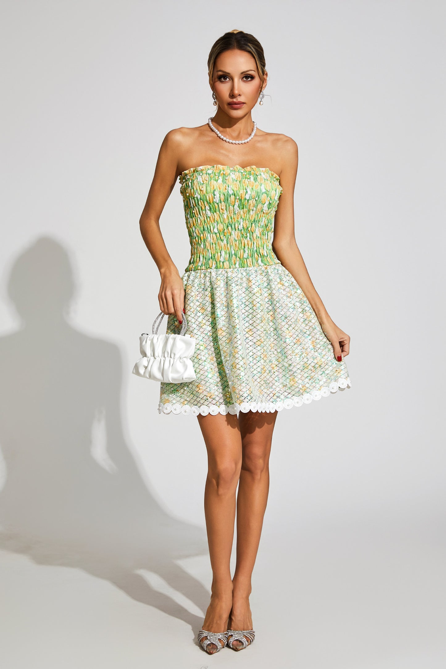 Jeffrey Green Floral Sequin Dress