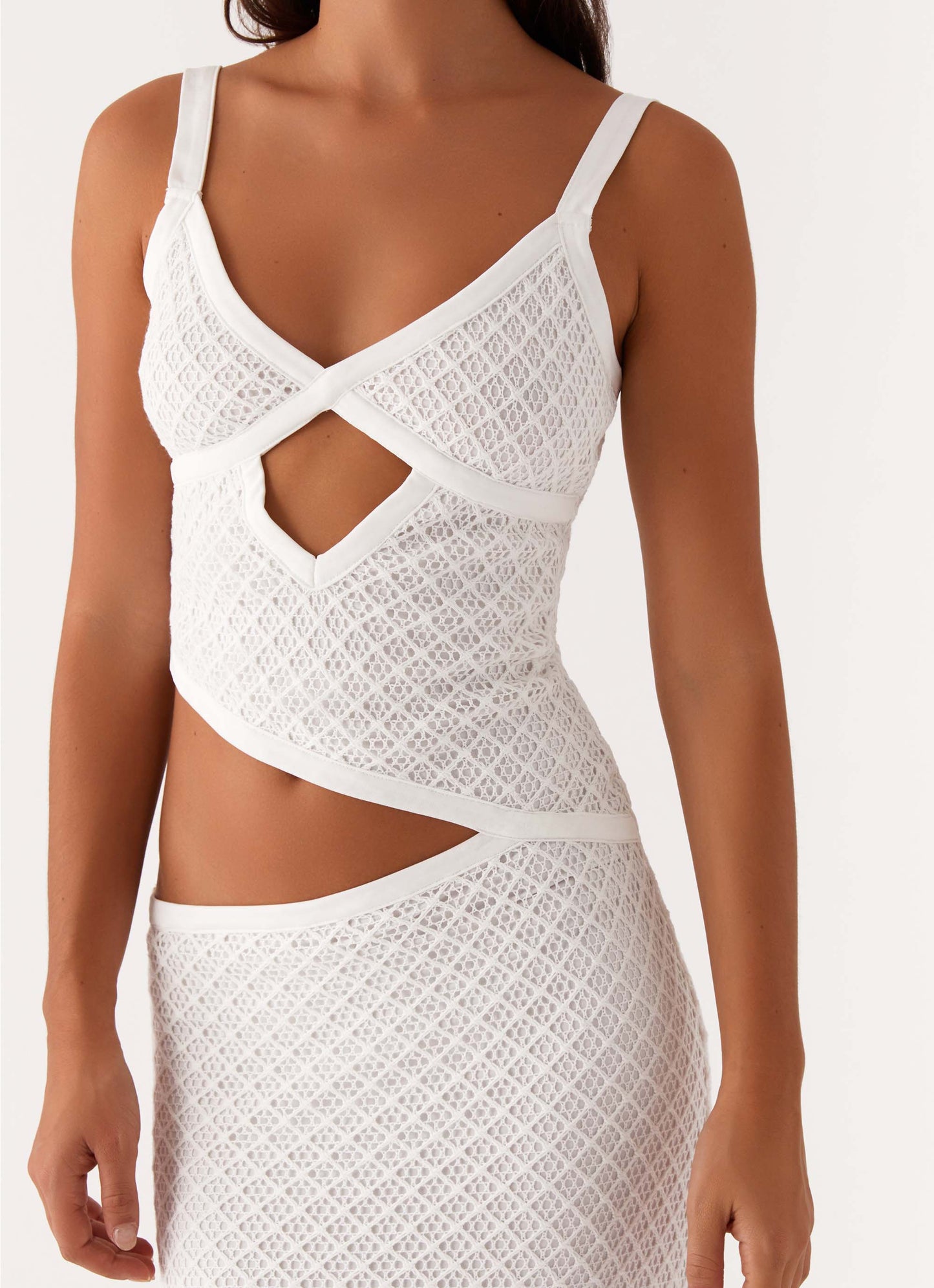 Orsa Maxi Dress - White Crochet