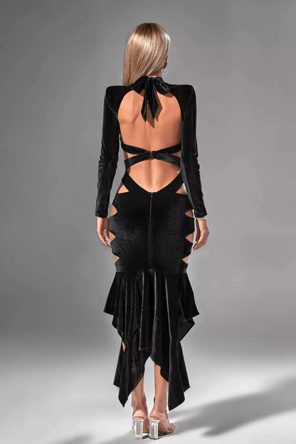 Juliet Black Velvet Dress
