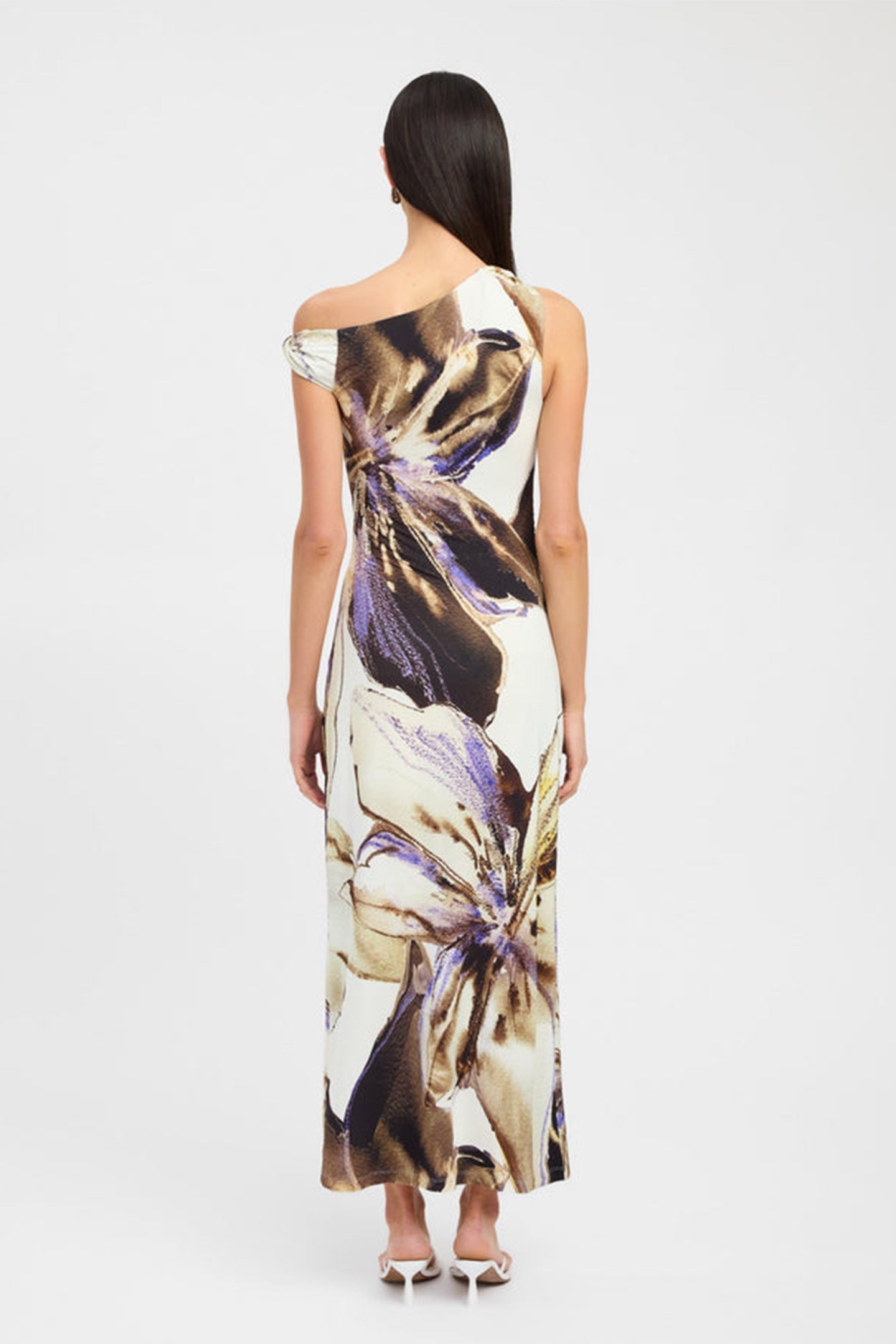 Virginia Asymmetrical Floral Print Maxi Dress