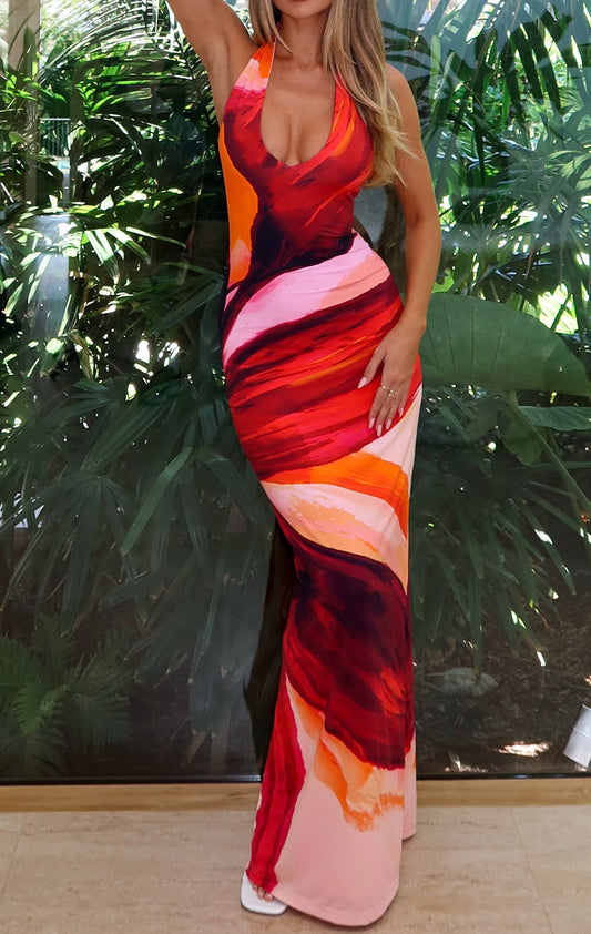 Marta Maxi Dress Sunset Petal