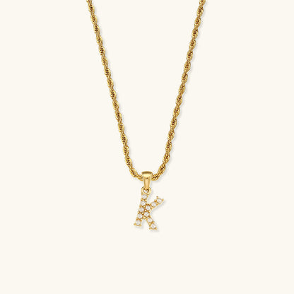 Aurora Pearl Initial Necklace