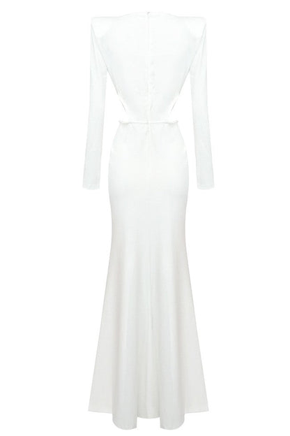 Kallie Crisscross Split Maxi Dress - White