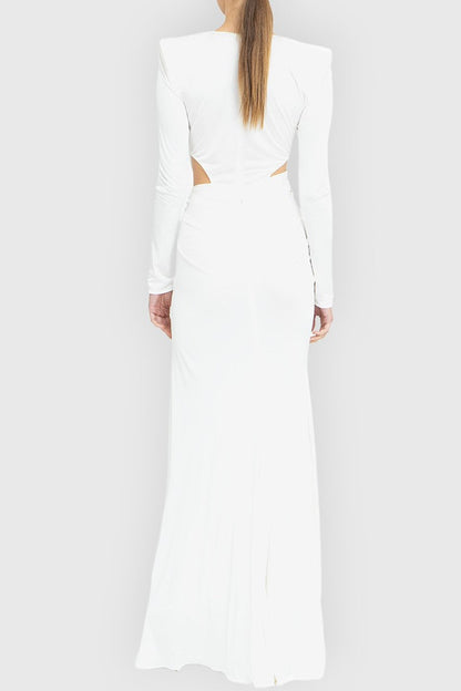 Kallie Crisscross Split Maxi Dress - White