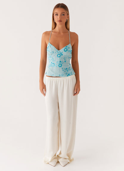 Sequin Cami Top - Blue