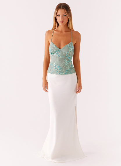 Liora | Lustrous Sequin Backless Top