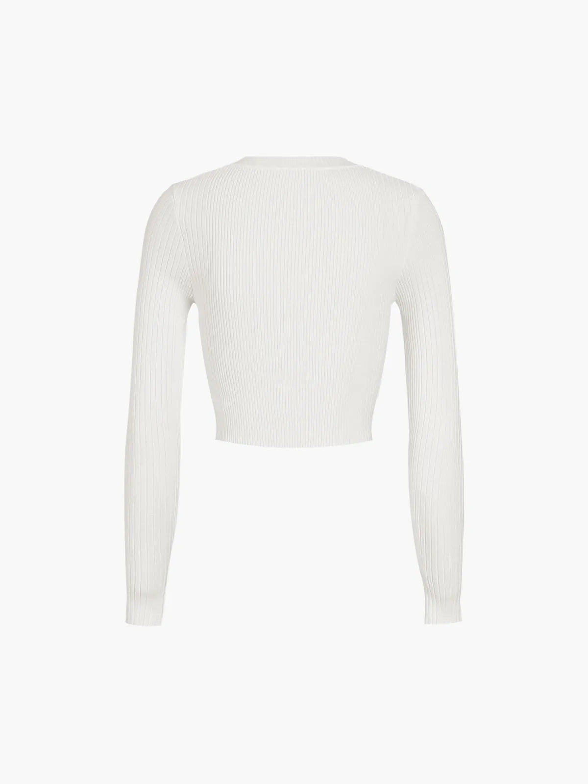 Kanma Solid Cut Out Split Beads Detail Ribbed Knit Top
