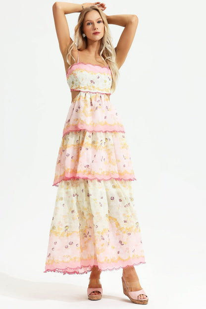 Katelyn Cami Tiered Ruffle Hem Maxi Dress