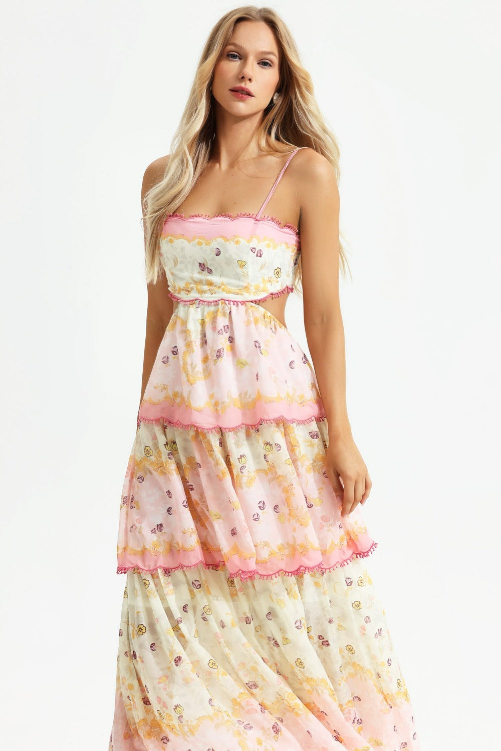 Katelyn Cami Tiered Ruffle Hem Maxi Dress