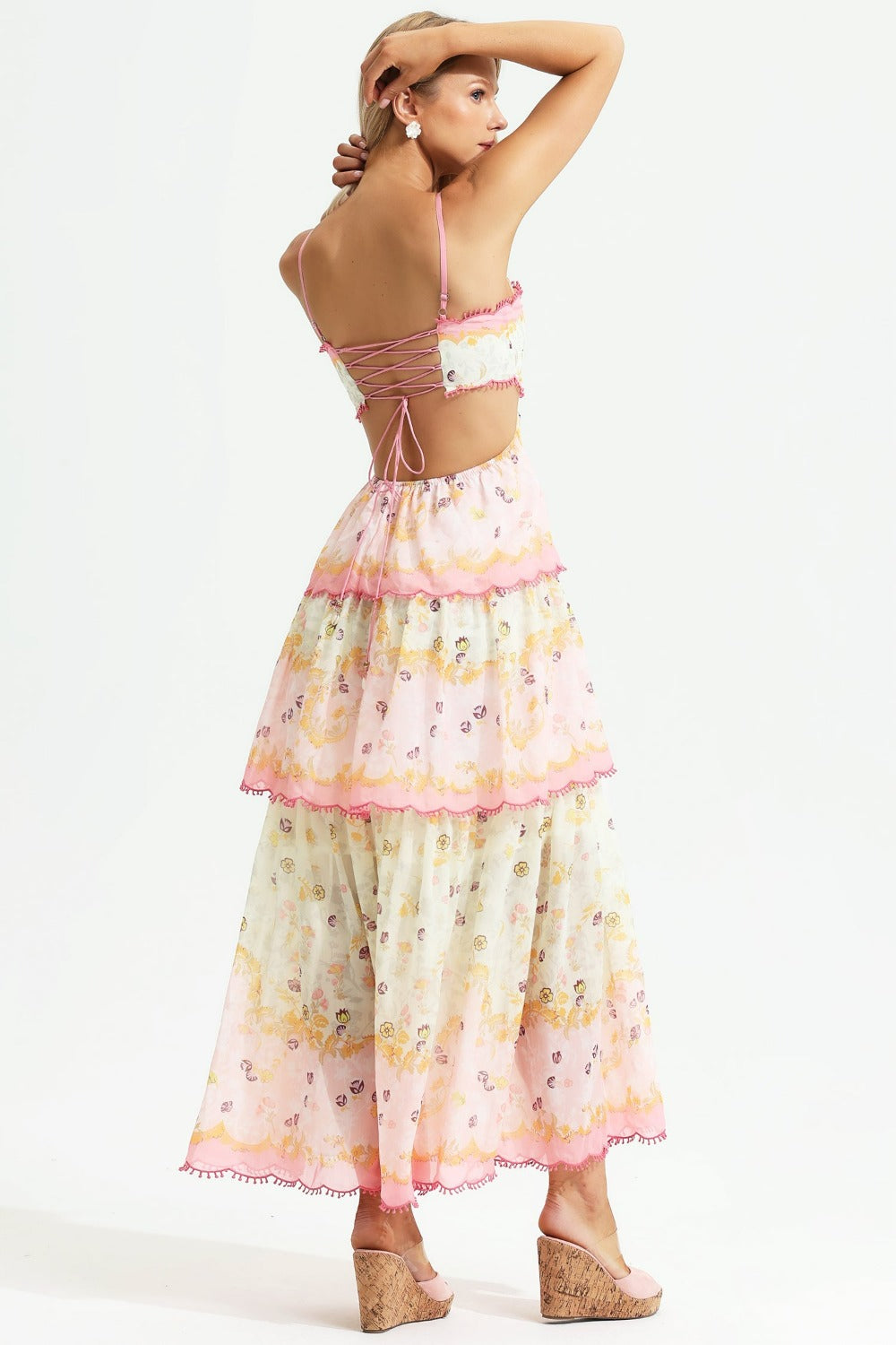 Katelyn Cami Tiered Ruffle Hem Maxi Dress