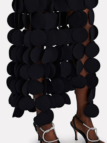 Katelyn Fringe Midi Skirt - Black