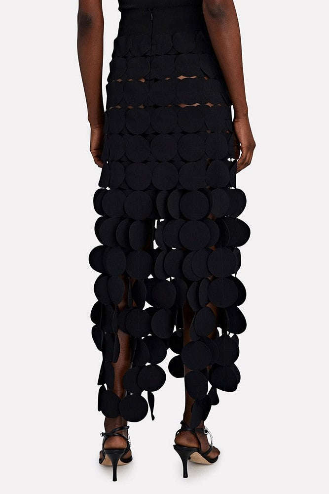 Katelyn Fringe Midi Skirt - Black