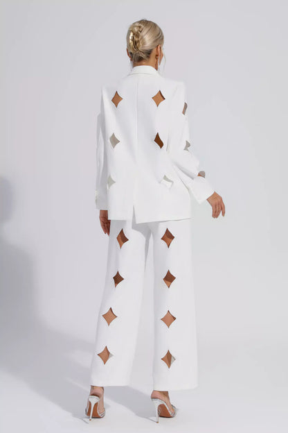 Kensley White Star Cutout Blazer Set