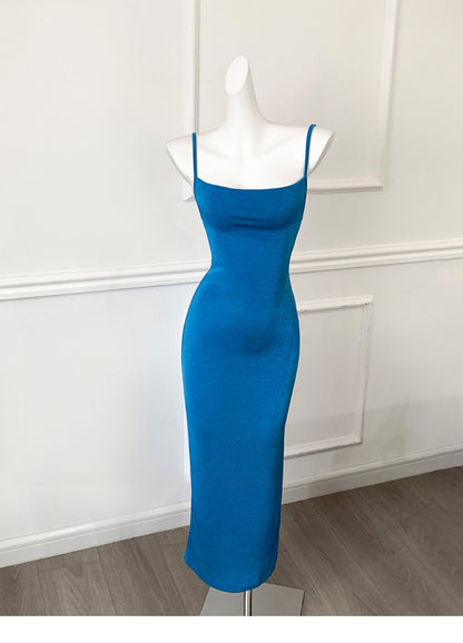 Klein Blue Glitter Bodycon Dress Sultry & Chic Night Out Look
