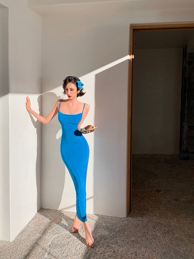 Klein Blue Glitter Bodycon Dress Sultry & Chic Night Out Look
