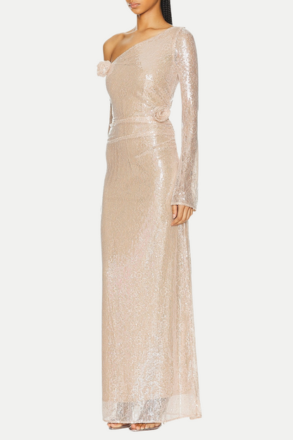 Klucia Flower Seuiqn Off Shoulder Maxi Dress