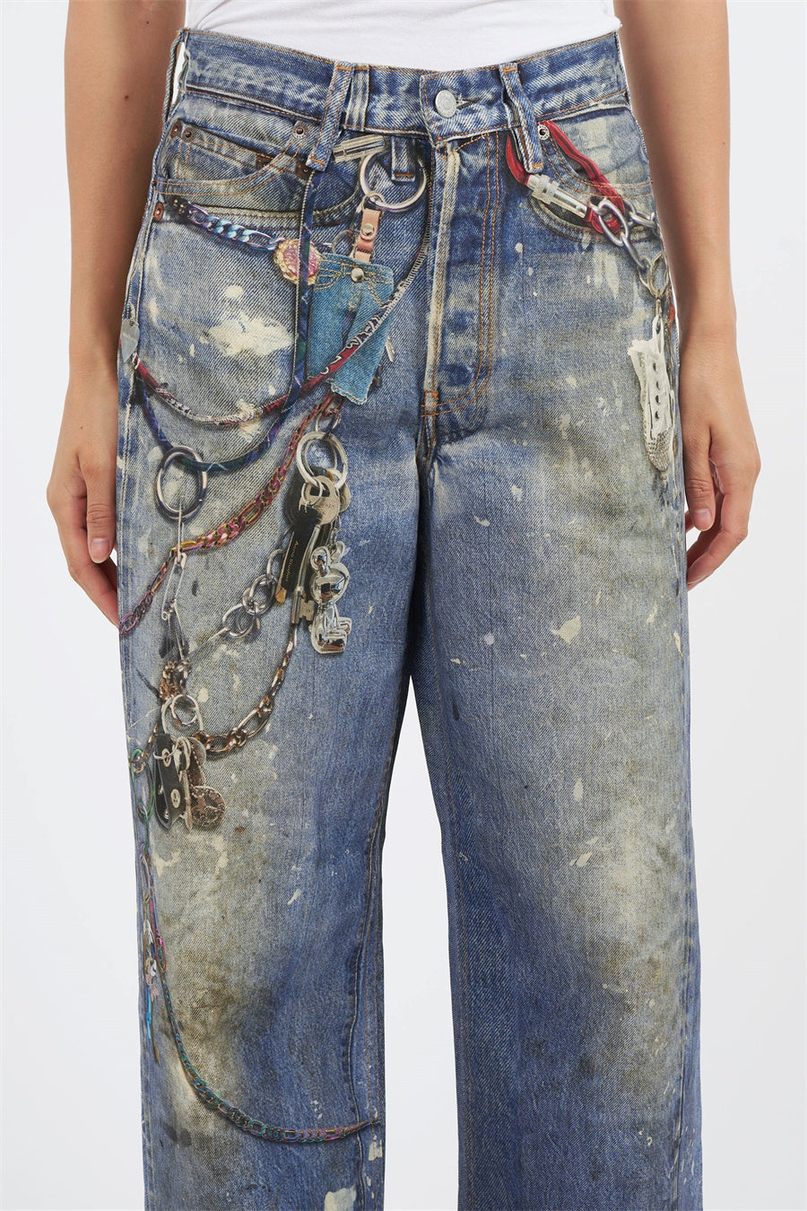 Kora Printed Wide Leg Jeans