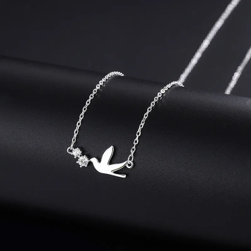 Women's Silver Dove Pendant Necklace – Elegant Peace Bird Charm Jewelry