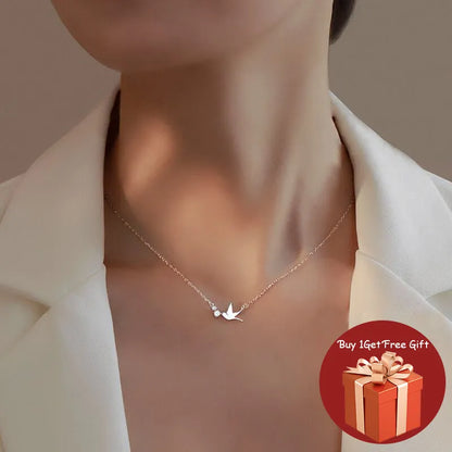 Women's Silver Dove Pendant Necklace – Elegant Peace Bird Charm Jewelry