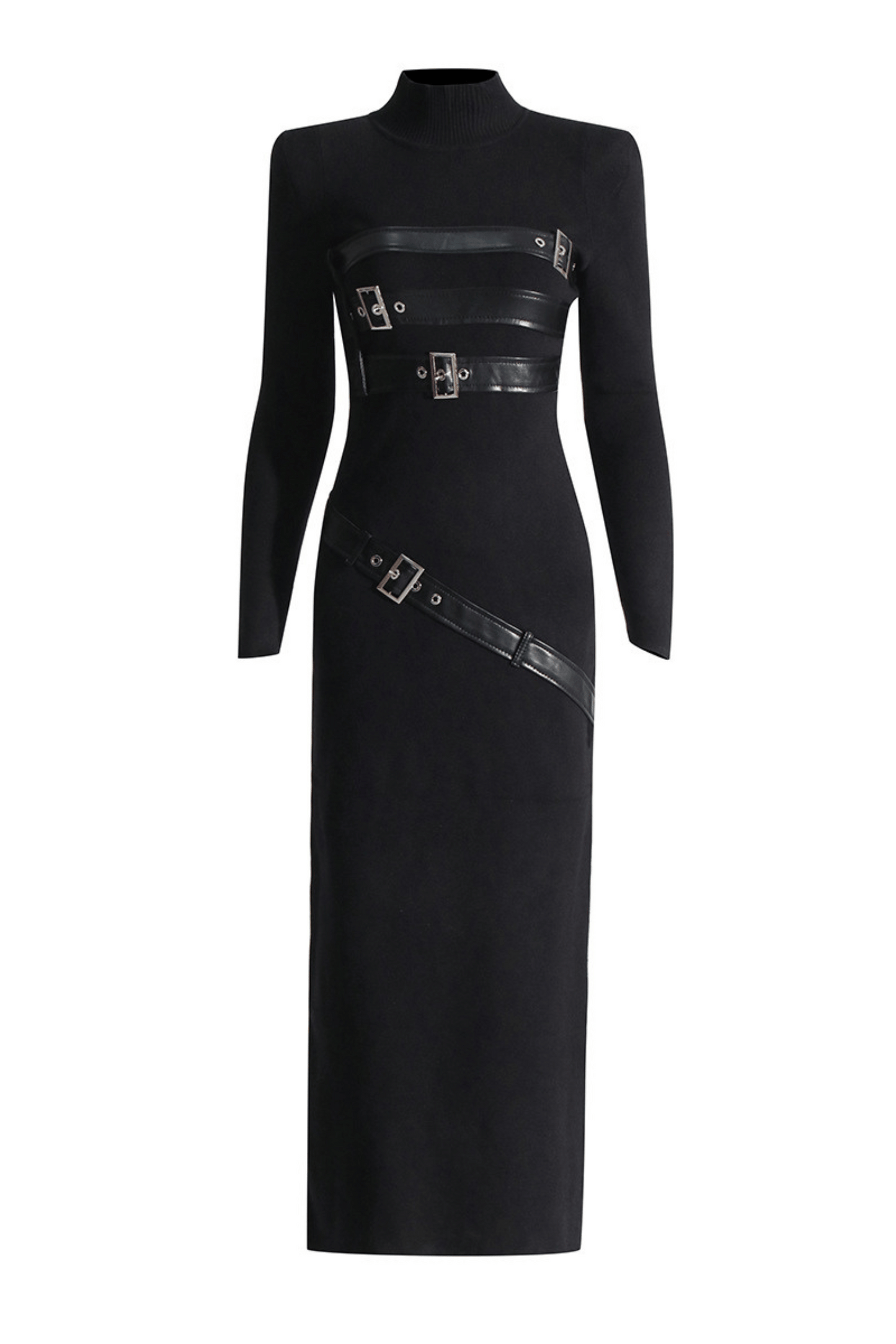 Kulic Buckle Embellished Knit Maxi Dress
