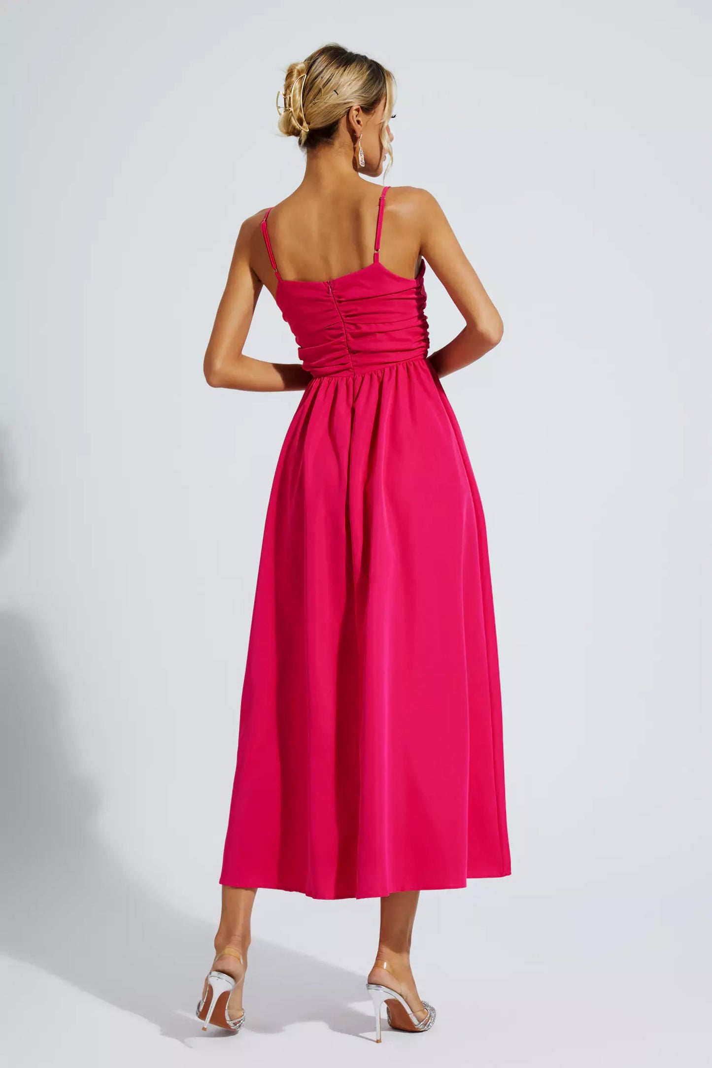 Kyla Rose Red Slip Vacation Maxi Dress