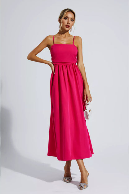 Kyla Rose Red Slip Vacation Maxi Dress