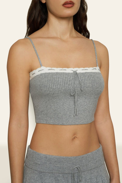 Bowknot Ribbed Three-piece Knitted Set