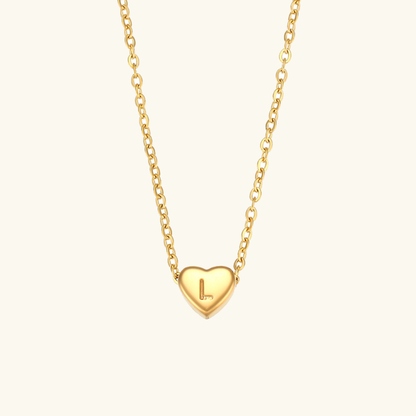 Golden Heartbeat - Initial Necklace