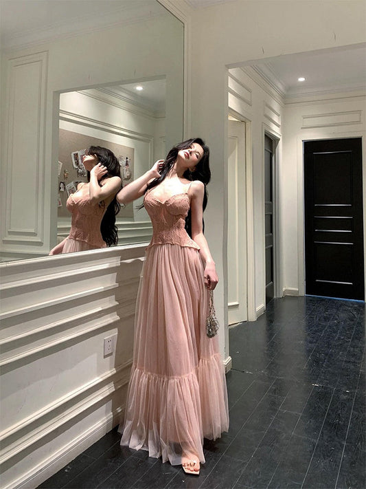 Lace Patchwork Corset Dress Elegant Ball Gown for Special Events