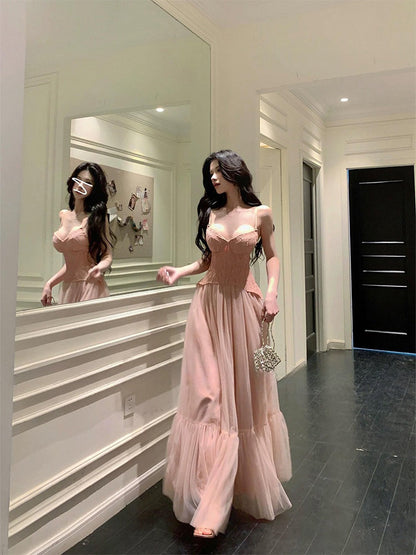 Lace Patchwork Corset Dress Elegant Ball Gown for Special Events