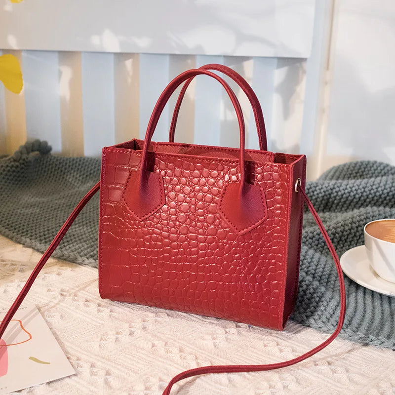 Crocodile Pattern Mini Luxury Designer Women's Crossbody Handbag