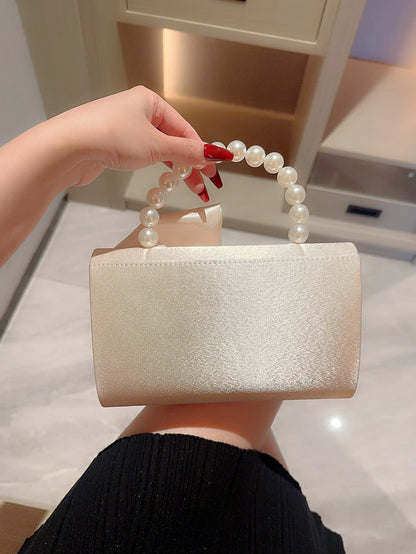 Faux Pearl Flower Wedding Evening Clutch Bag