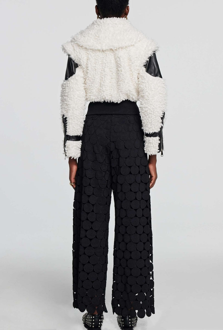 Ladza Circle Fringe Pants - Black