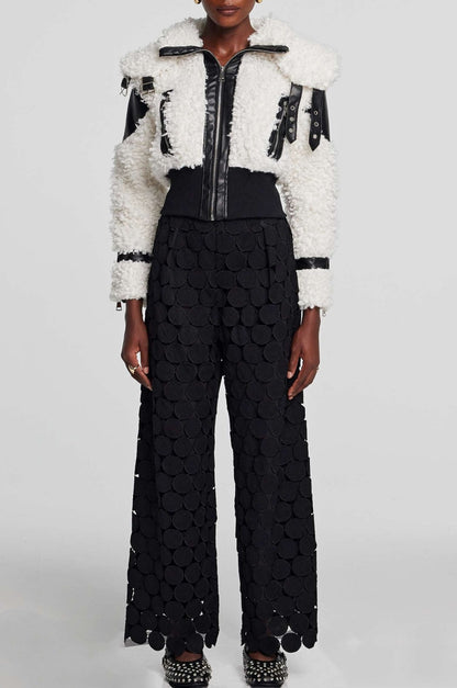 Ladza Circle Fringe Pants - Black