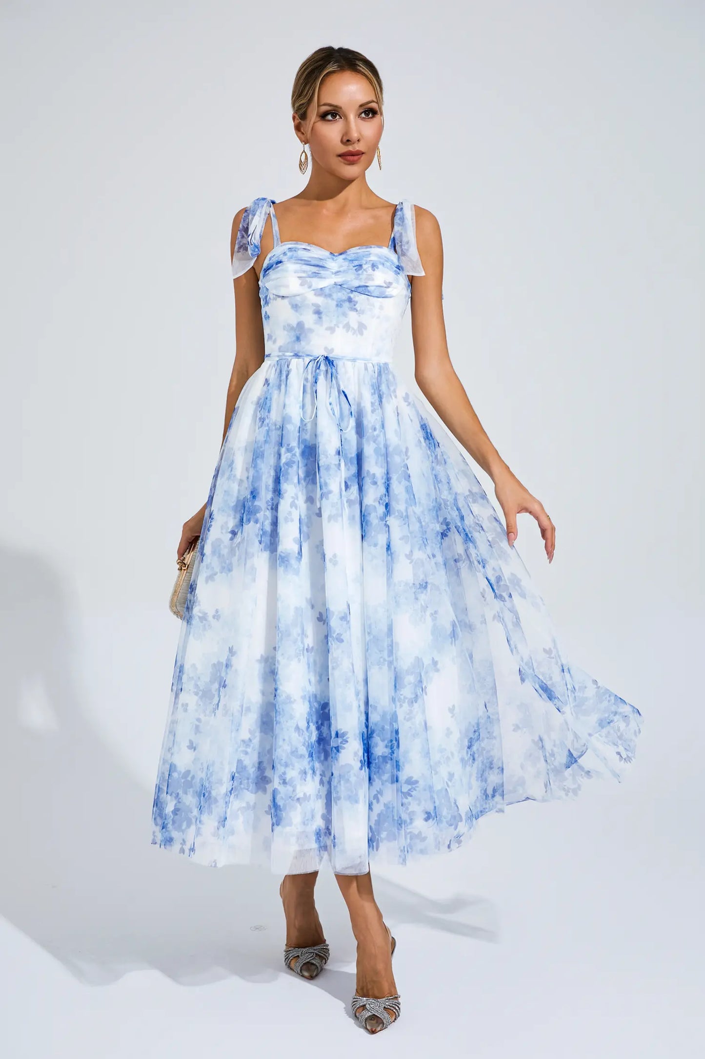 Lancelot Blue Flower Pinted Slip Dress