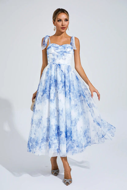 Lancelot Blue Flower Pinted Slip Dress