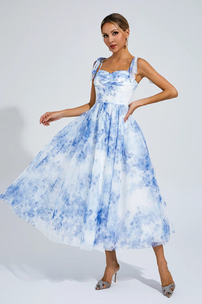 Lancelot Blue Flower Pinted Slip Dress