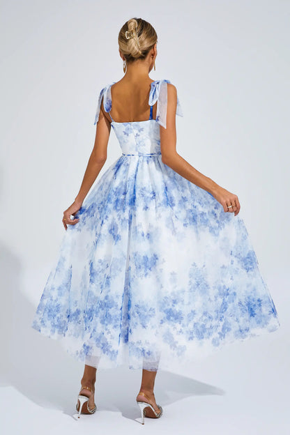 Lancelot Blue Flower Pinted Slip Dress