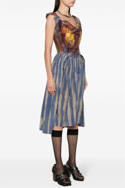 Larissa Bustier Striped Midi Dress