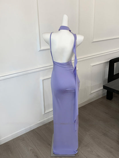 Lavender One-Shoulder Gown Flowing & Elegant Formal Dress