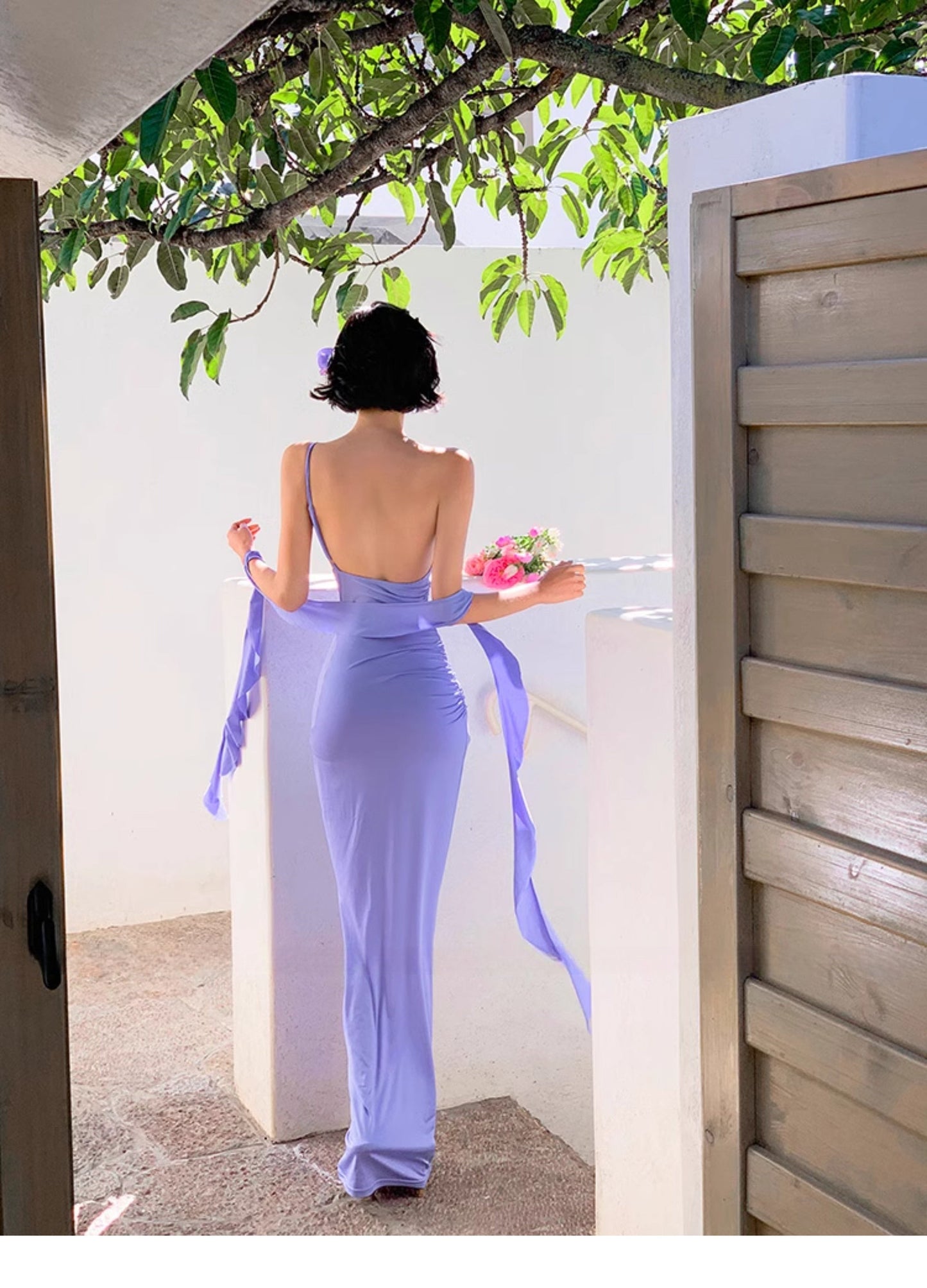 Lavender One-Shoulder Gown Flowing & Elegant Formal Dress