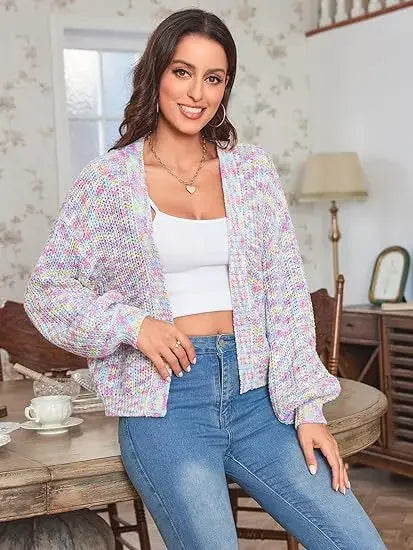 Dopamine Splicing Lazy Wind Knit Cardigan