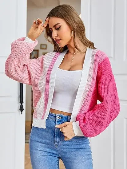 Dopamine Splicing Lazy Wind Knit Cardigan
