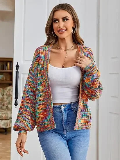 Dopamine Splicing Lazy Wind Knit Cardigan
