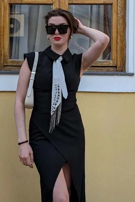 Liberty Sleeveless Maxi Dress-Black