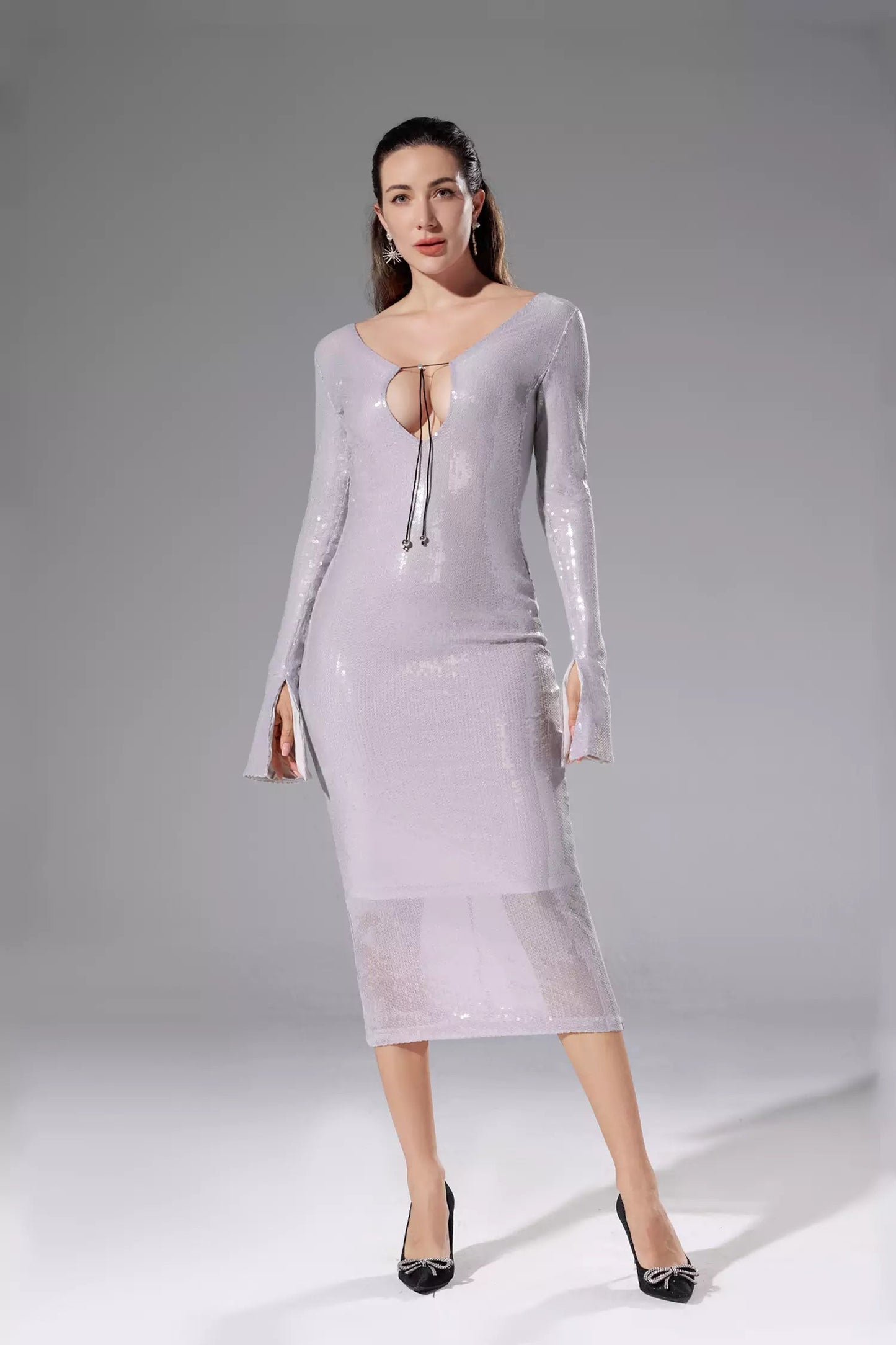 Lilly Light Purple Sequin Maxi Dress