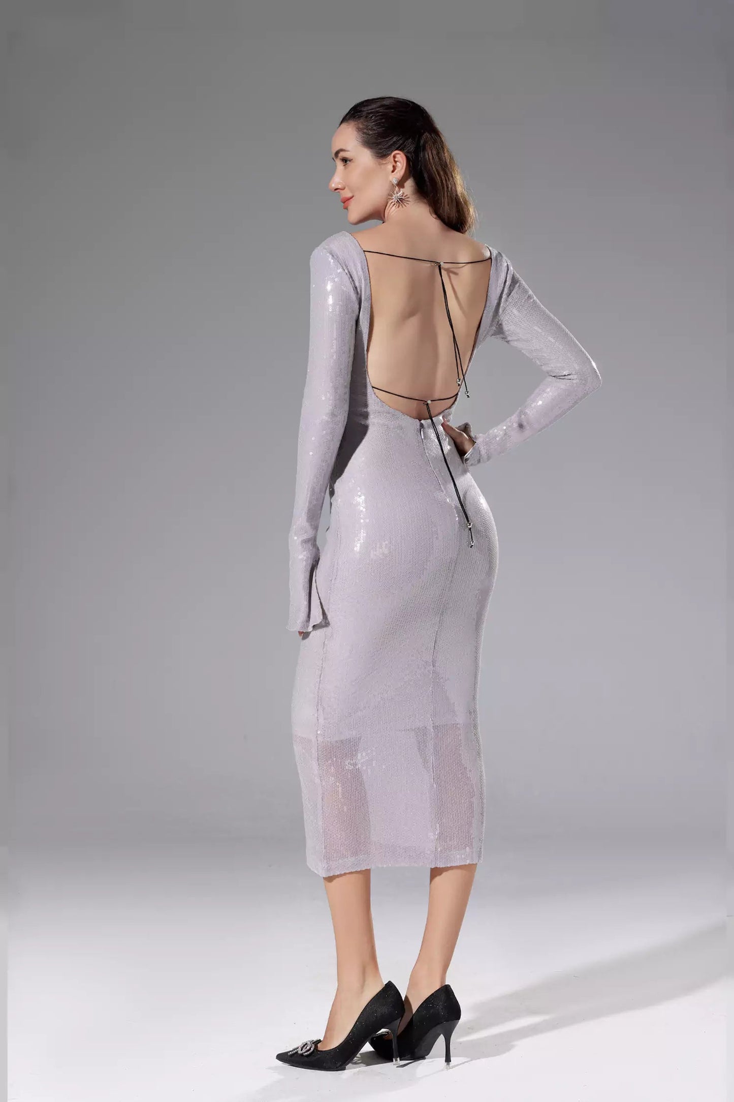 Lilly Light Purple Sequin Maxi Dress