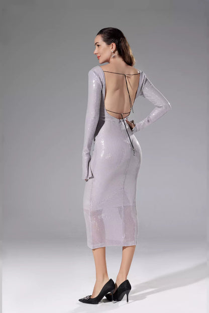 Lilly Light Purple Sequin Maxi Dress