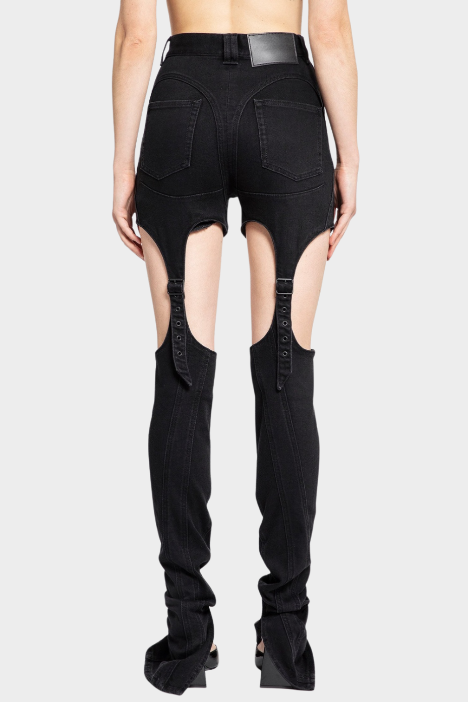 Linnea Cutout Buckled Jeans - Black